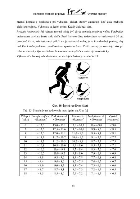 kondičná atletická príprava - Fakulta telesnej výchovy a športu