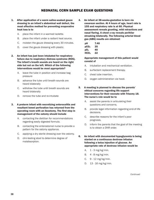 CCRN/PCCN Exam Handbook - American Association of Critical ...