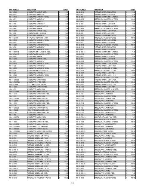 racer's price guide racer's price guide - Integra Racing Shocks And ...