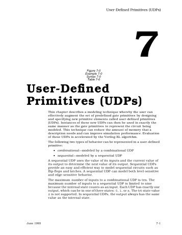 User-Defined Primitives (UDPs)