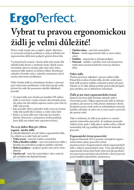 Ergonomická průmyslová židle - rohoze-ergomat.cz