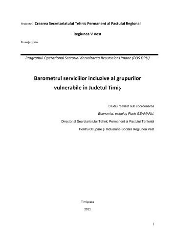 Barometrul serviciilor incluzive al grupurilor vulnerabile în Judetul ...