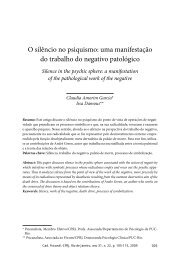 O silêncio no psiquismo: uma manifestação do trabalho do negativo ...