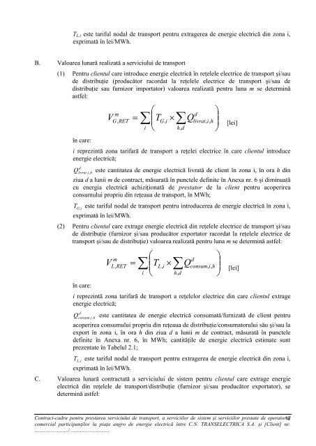 anexa contract-cadru pentru prestarea serviciului de ... - Transelectrica