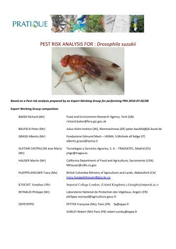 PEST RISK ANALYSIS FOR : Drosophila suzukii - CAPRA - EPPO