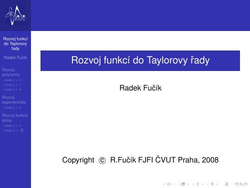 Rozvoj funkcí do Taylorovy rady