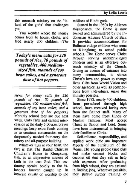 1990 - Christian and Missionary Alliance