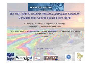 The 1994-2004 Al Hoceima (Morocco) earthquake sequence ... - ESA