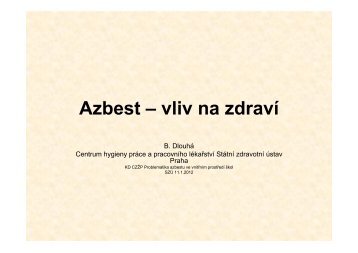 Azbest – vliv na zdraví - Státní zdravotní ústav