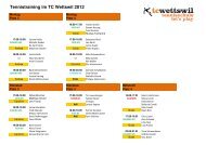 Tennistraining im TC Wettswil 2012