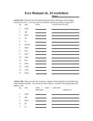 Ecce Romani ch. 24 worksheet - Lewiston School District