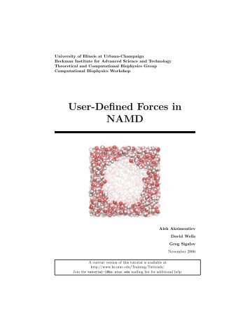 User-Defined Forces in NAMD - Theoretical Biophysics Group ...