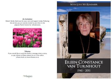 Eileen Constance van Turnhout - Tributes