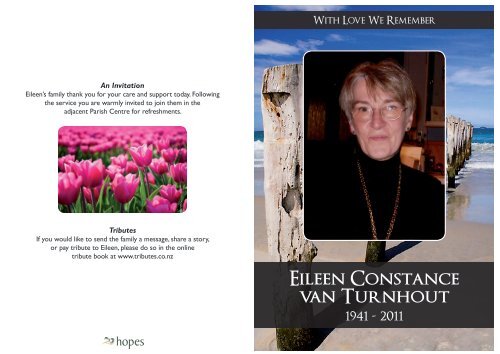 Eileen Constance van Turnhout - Tributes