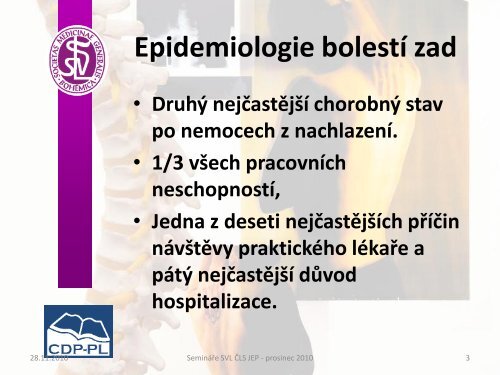 Bolesti zad vertebrogenní algický syndrom