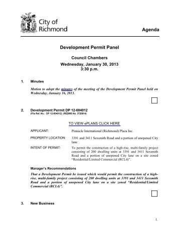 Agenda and Staff Reports - City of Richmond