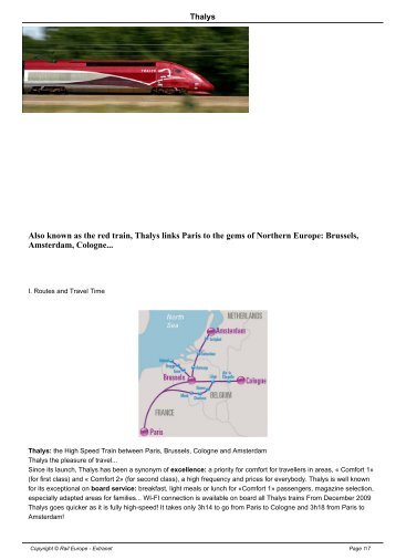 Also known as the red train, Thalys links Paris to the gems of ...