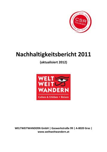 Nachhaltigkeitsbericht 2011 - Weltweitwandern