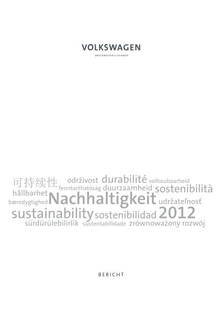 Nachhaltigkeitsbericht 2012 - Volkswagen AG