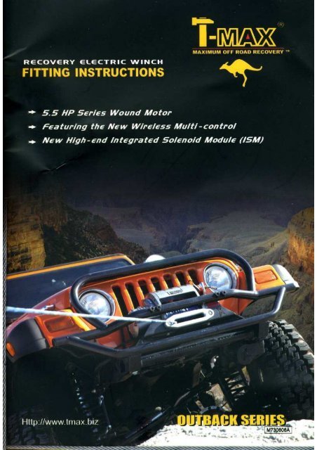 T-Max. Outback series. Recovery electric winch. Fitting instructions.