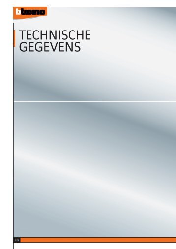 TECHNISCHE GEGEVENS - BTicino