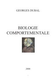 BIOLOGIE COMPORTEMENTALE - Apophtegme