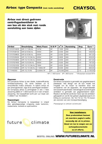 Airbox: type Compacta (met ronde aansluiting) CHAYSOL