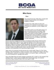 Mika Kares Press Kit - Bel Canto Global Arts, LLC