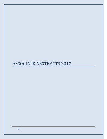 ASSOCIATE ABSTRACTS 2012 - American College of Physicians