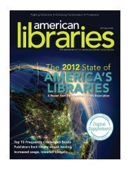 The 2012 State of America's Libraries - American Library Association