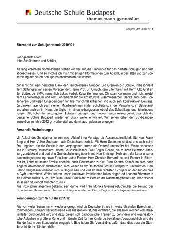 Elternbrief Schuljahresende 2010-2011