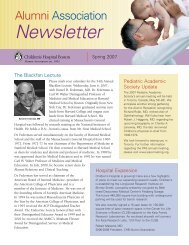 Alumni Association Newsletter - Children's Hospital Boston