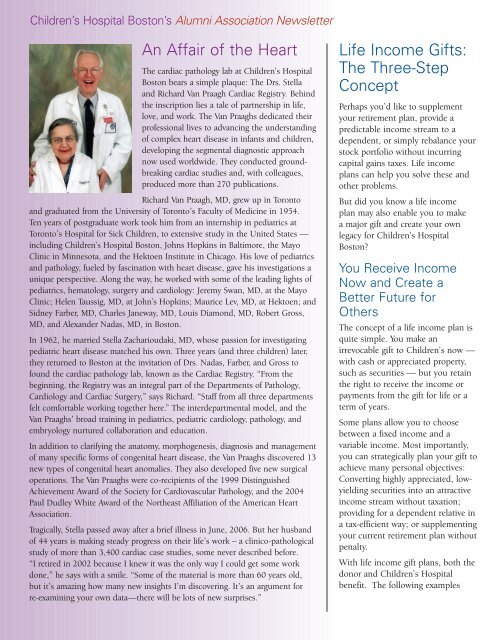 Alumni Association Newsletter - Children's Hospital Boston