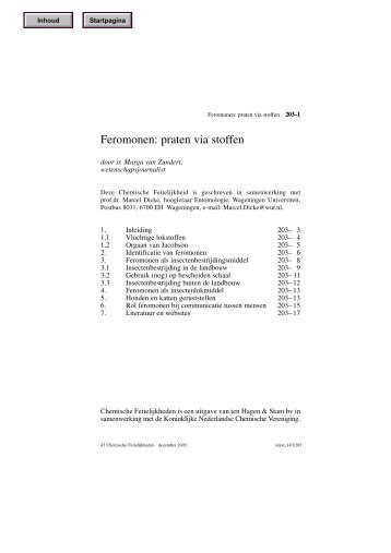 Feromonen: praten via stoffen - Chemische Feitelijkheden