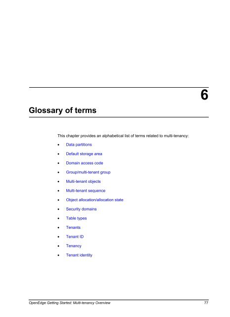 OpenEdge Getting Started: Multi-tenancy Overview - Product ...