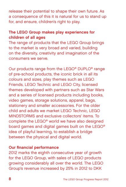 Progress Report 2012 - Lego