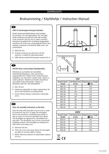 Bruksanvisning / Käyttöohje / Instruction Manual - Malmbergs ...