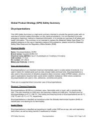 GPS Safety Summary for DCPD - LyondellBasell