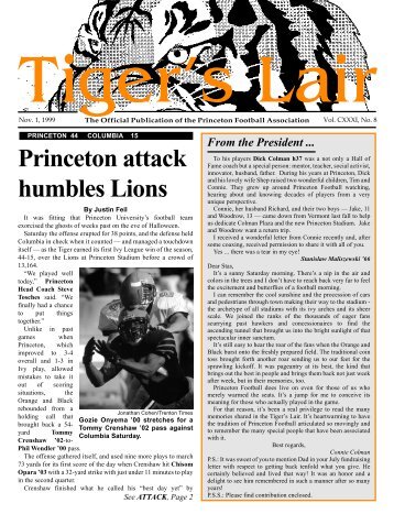 Princeton attack humbles Lions - Princeton University