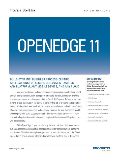 OpenEdge 11 - Progress Software