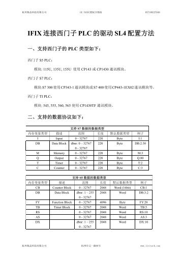 IFIX 连接西门子PLC 的驱动SL4 配置方法