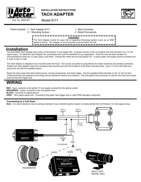 Autometer Tach Wiring Msd