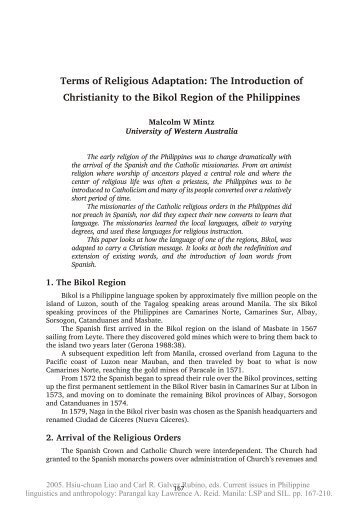 Terms of Religious Adaptation: The Introduction of ... - SIL International