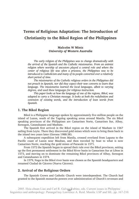 Terms of Religious Adaptation: The Introduction of ... - SIL International