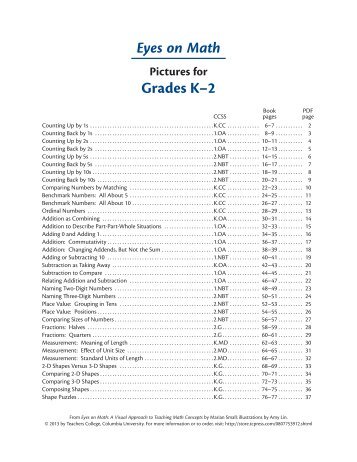 Eyes on Math Grades K–2 - Teachers College Press