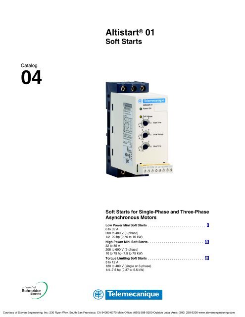 Altistart 01 Soft Starts Steven Engineering Altistart 01 Soft Starts Steven Engineering