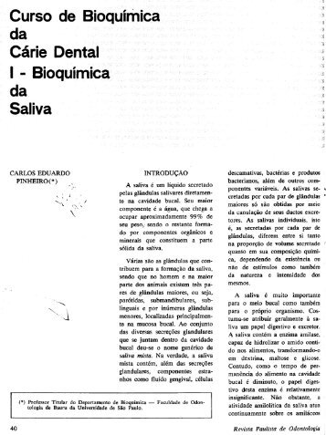 Bioquímica da Saliva