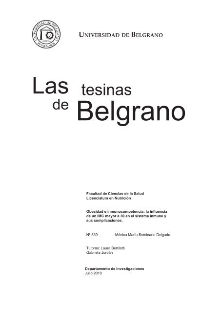 Obesidad e inmunocompetencia - Universidad de Belgrano