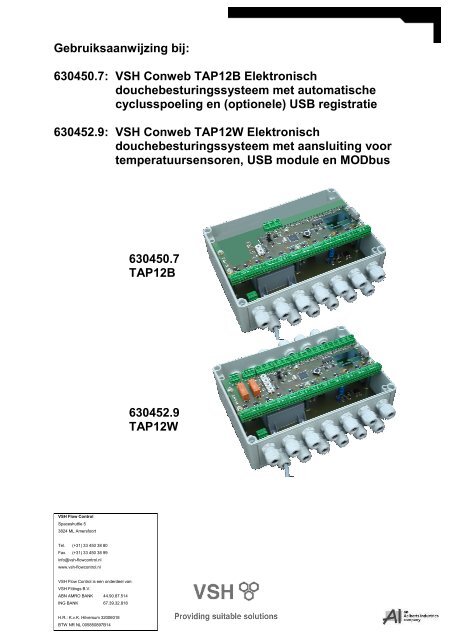 Handleiding Conweb TAP12B en TAP12W - Vsh