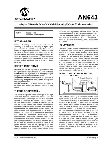 Adaptive Differential Pulse Code Modulation Using ... - Microchip